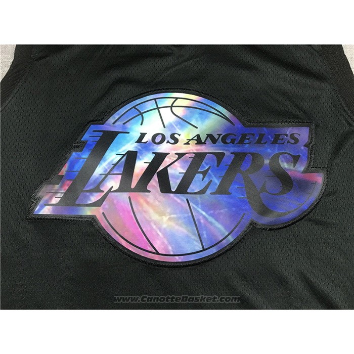 Maglia Los Angeles Lakers LeBron James #23 Iridescent Logo Nero